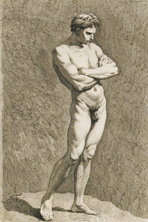 Male NudeEngraved by Pierre-Alexandre Aveline (French; ca. 1702–1760) after Edmé Bouchardon (French;