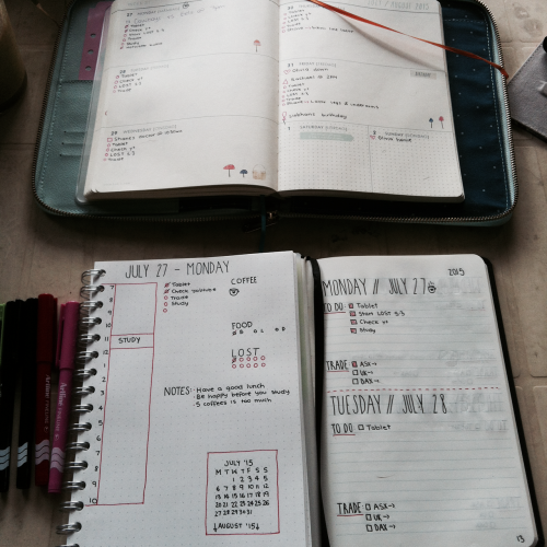 elevenfortystudy: Monday 27 July | I use my journal to help combat my anxiety; keeping lists, daily 