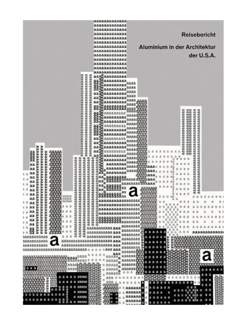 Walter Breker, cover artwork for the book Reisebericht. Aluminium in der Architektur der USA, 1960. 