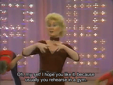 sparklejamesysparkle:  Debbie Reynolds in her home workout video Do It Debbie’s Way, 1983. Targeted at “women of a certain age”, Debbie recruited stars from various generations to appear in the workout tape with her, including  Shelley Winters,