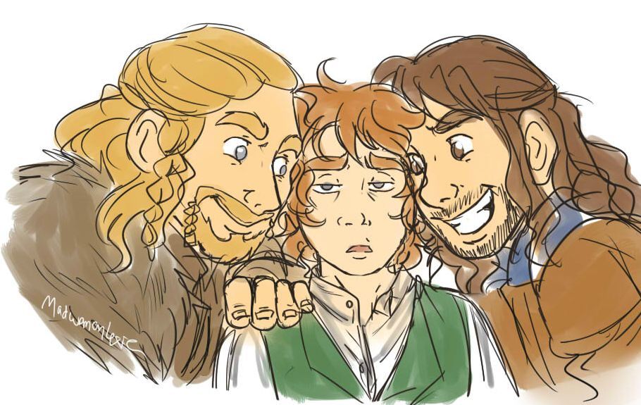 madwomanlexie:  Bilbo is suddenly yanked out of his nice warm bedroll and hoisted