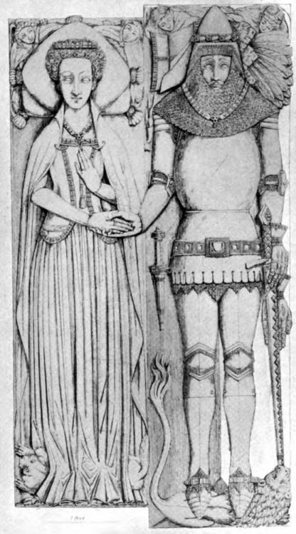 Effigies of Matilda Arderne and her husband Sir Thomas Arderne (d. 1391)