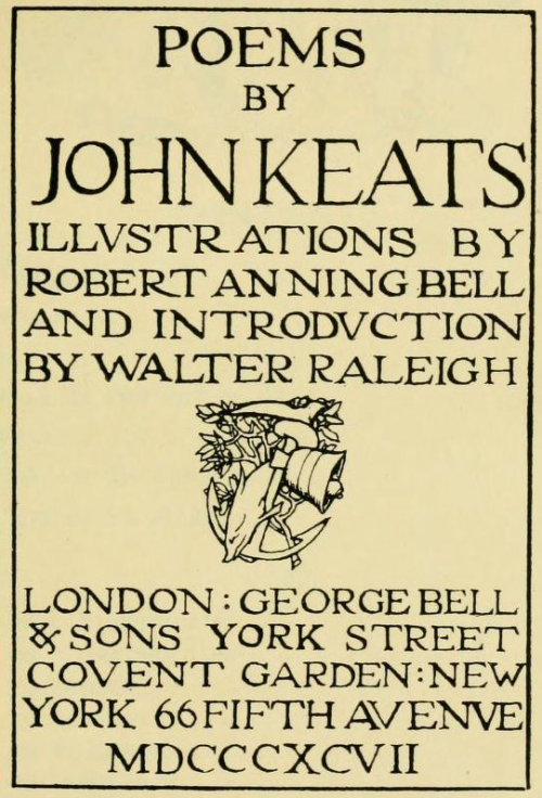 english-idylls:Robert Anning Bell’s illustrations of Poems by John Keats (1897 edition).