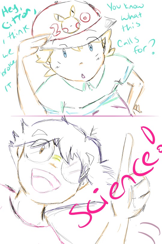 ashy-matsuno-boy:  rinaskitty:   Here’s the first of a what will hopefully be a regular thing: “Daily Diode Doodles”! :D This was requested by my nii-chan, @ashy-matsuno-boy. I love the idea of Satoshi helping Citron get over his camera phobia