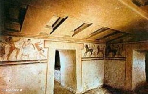 shiningjasmin:shiningjasminEtruscan fresco, at the “Tomba del Colle”, Chiusi, Tuscany, Italy. VI cen