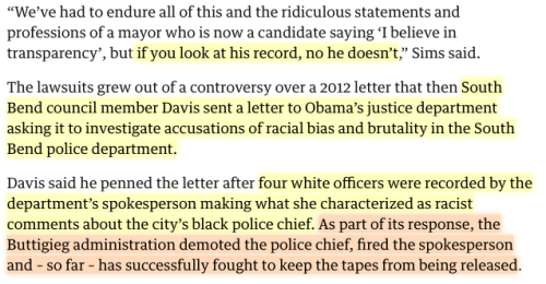 stand-up-gifs: heatherleee: So Mayor Pete fired a black police chief after he tried to get the Justi