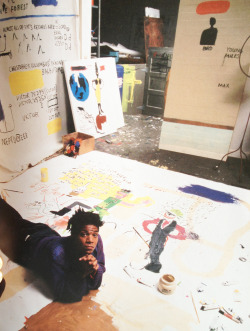 primary-yellow:  JEAN-MICHEL BASQUIAT WORKING