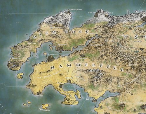 jamesnalepa:The Provinces of Tamriel, a map commission I just finished for an Elder Scrolls D&amp;D 