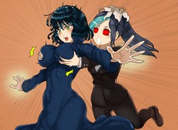 thegoldensmurf:  Love Slave Lily grabbing Fubuki, because fuck yeah.