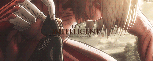 miyamurass:  Like the Armored or Colossal Titans, or Eren… a human in the body