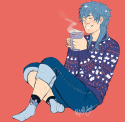 manadium:  my dumb friend reminded me how bad trip’s route is in reconnect today and I started feeling bad for Aoba so I drew him wearing the horrible outfit I’m wearing today. 