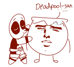 I started to draw Deadpool being seductive but then I remembered the Kool Aid guy was on his list and my hand didnt stop(doodlin-doods)OH NO.
