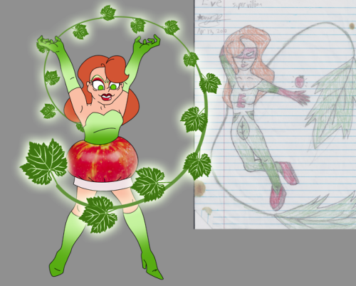 This time, a supervillain! Her name is Eve, and she’s totally not a rip-off of Poison Ivy.