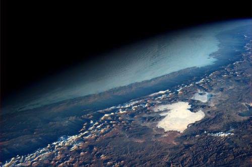 Dawn over the Andes.As the night fled over the sphere of the world, NASA astronaut Karen Nyberg snap