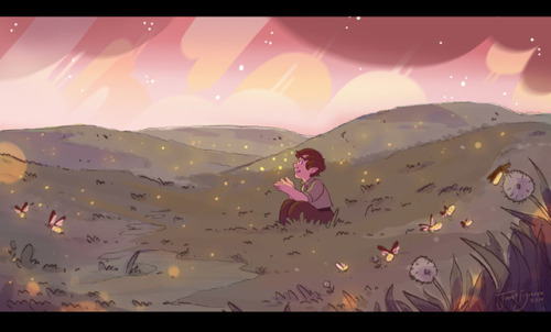 jf-madjesters1:At school, I’ve been drawing these landscape drawings in a Steven universe style with