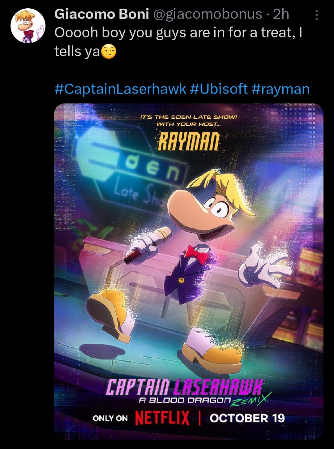 Rayman Laserhawk show poster text free : r/Rayman