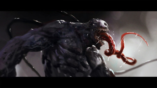 conceptartworld: Check out this Venom sketch by concept artist and creature designer, Brent Hollowel