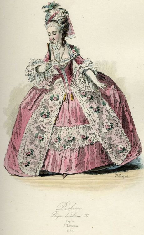 modernizor:Duchesse - Regne de Louis XVI d’ après Moreau 1783 / vintage fashion platevi