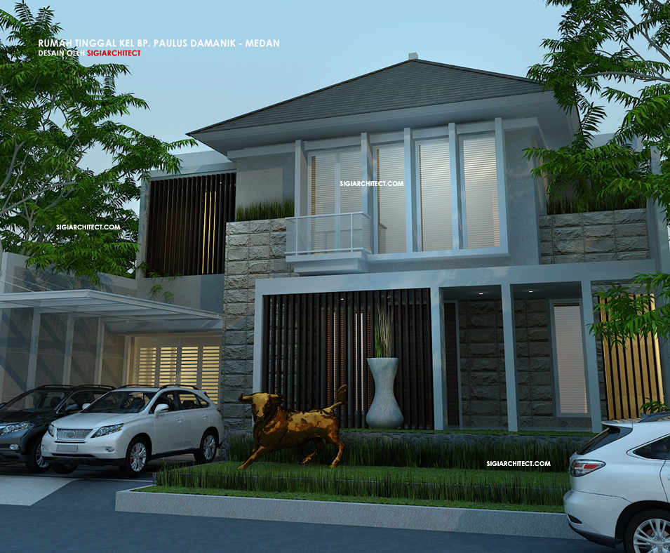 Jasa Arsitek Desain Rumah Tropis Villa Mewah Kantor Interior Desain Rumah Modern Minimalis 2 Lantai Type 500 M2