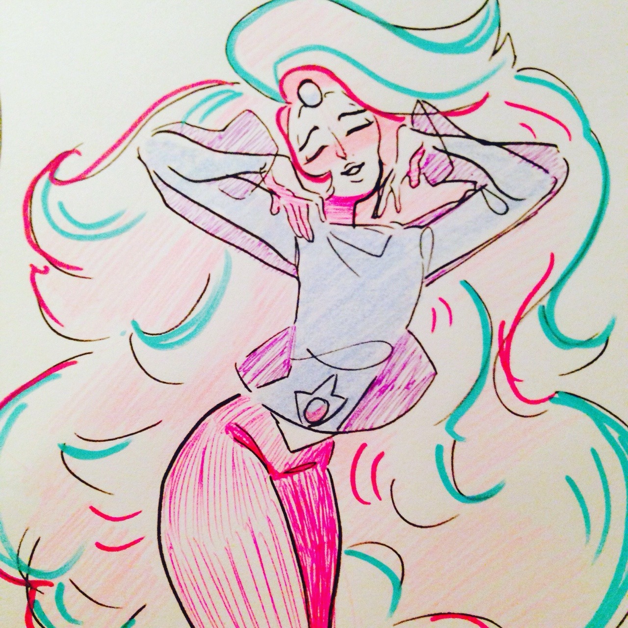 funkgamut:  I’m at my dad’s which means marker and ballpoint sketches for the