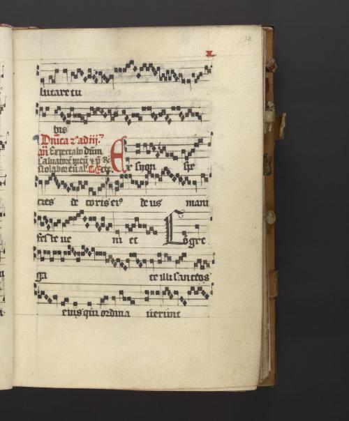 Gradual and lectionary, Ms. Codex 1060, f. 11v - 13r, by Catholic Church, &ldquo;Probably writte