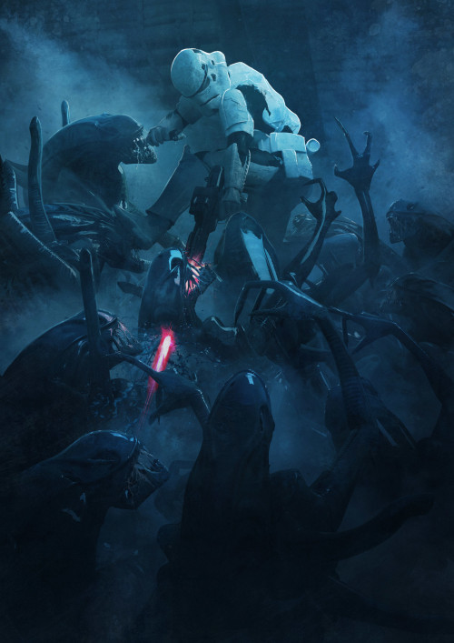 bellatorinmachina: 501 legion stormtroopers vs aliens by Guillem H. Pongiluppi