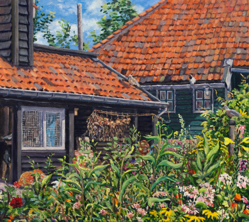 Adri’s House , Landsmeer   -    Kris Spinhoven , 2015Dutch, b.1959-Oil on canvas ,  31 x 35 cm