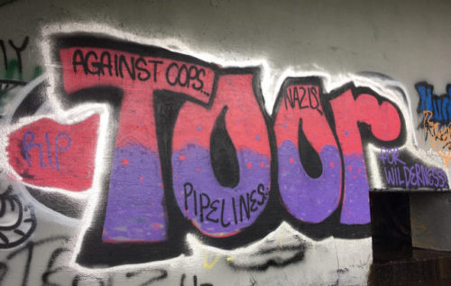 May 2018 - Graffiti in Minneapolis in memory of our comrade Toor who has recently fallen.Toor was an