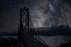 staceythinx:  Darkened Cities by Thierry Cohen imagines the starry skies we’d see in urban areas if we turned off all the lights. About the project:   Before these pictures can exist, the sky from one place has to be superimposed upon cityscape from