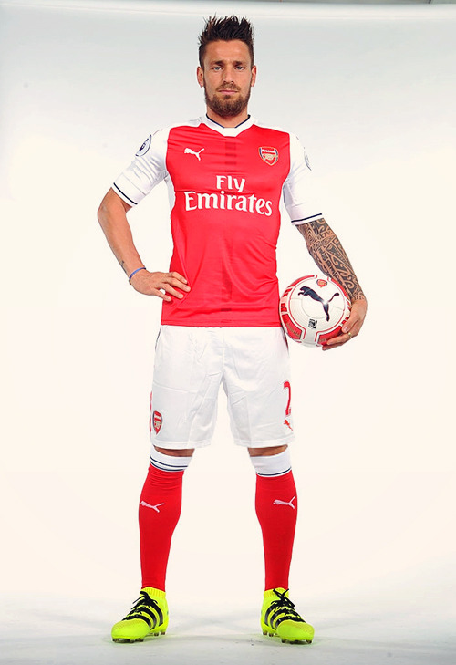 Mathieu Debuchy of Arsenal at the 1st team photocall at London Colney on August 3, 2016 in St Albans