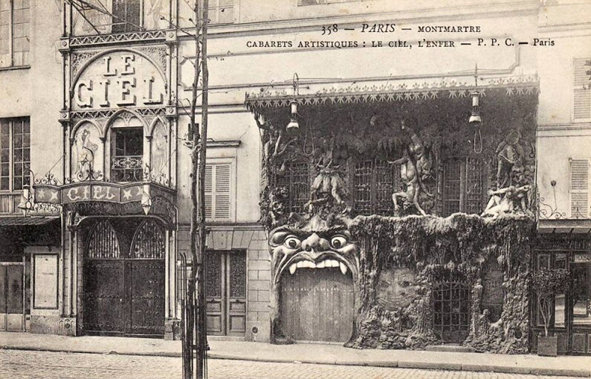 Les Cabarets artistiques - Le Ciel et L'Enfer, 53 boulevard de Clichy, Paris, vers