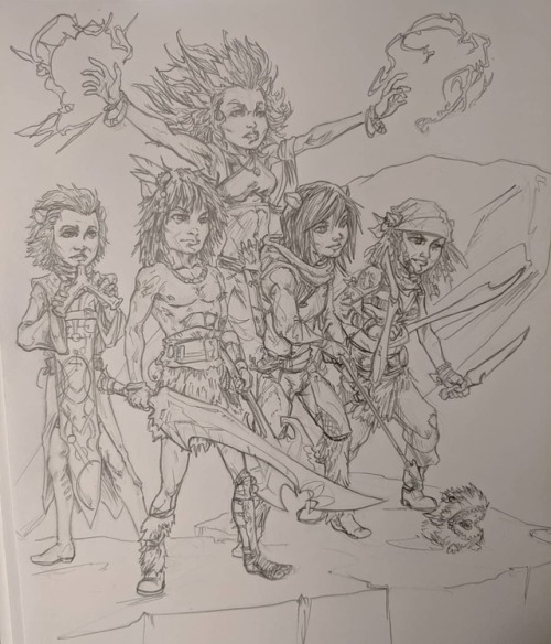 #gelfling #adventuring #party #dark #crystal #ageofresistance #pencil #illustration #drawing #charac