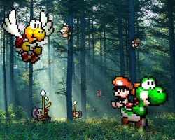 nerdsandgamersftw:  Retro Forest “Yoshi’s Isl.” Retro Desert “Mario Bros 3” Retro Field “Yoshi’s Isl.” Retro Lake “Mario Bros 3”By RETROnoob 