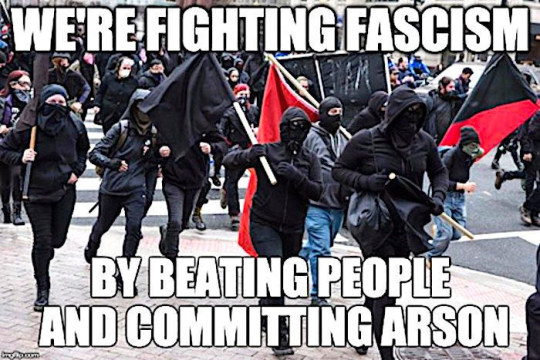 thatspoison: fashbasher3000:  at first i didn’t realize that this was supposed to be portraying antifa as the bad guys  i thought this was our mission statement 