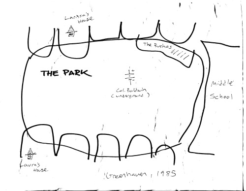 Apocrypha: Remote viewing map of Greenhaven area, 1985  (Recovered, 1999, Greenhaven Memorial Museum