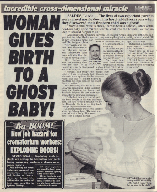 From Weekly World News March 25, 2003.