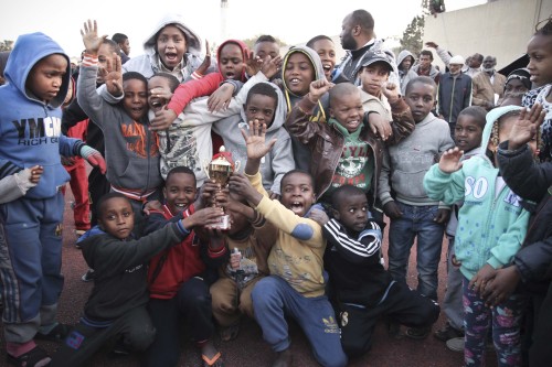 Football tournament at the Janzour Tawergha Camp for internally displaced Libyans. After almost 4yea