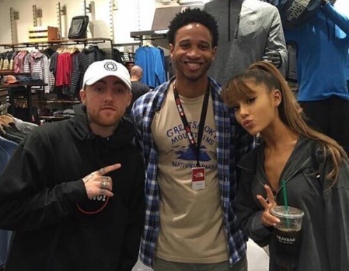 arianagrandeupdatesx:  October 14: Ariana Grande and Mac Miller with fans at SouthPark Mall in Charlotte.