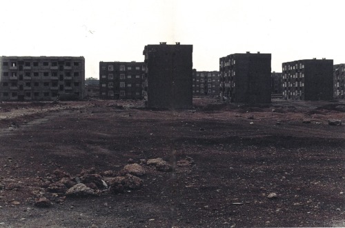 rudygodinez: Sophie Ristelhueber, Two Images from the series “Dead Set”, (2001) In Dead Set, Ristelhueber uncovers a vast system of deserted public housing in Syria. This series shows life arrested, unfinished, as modern construction taken over by