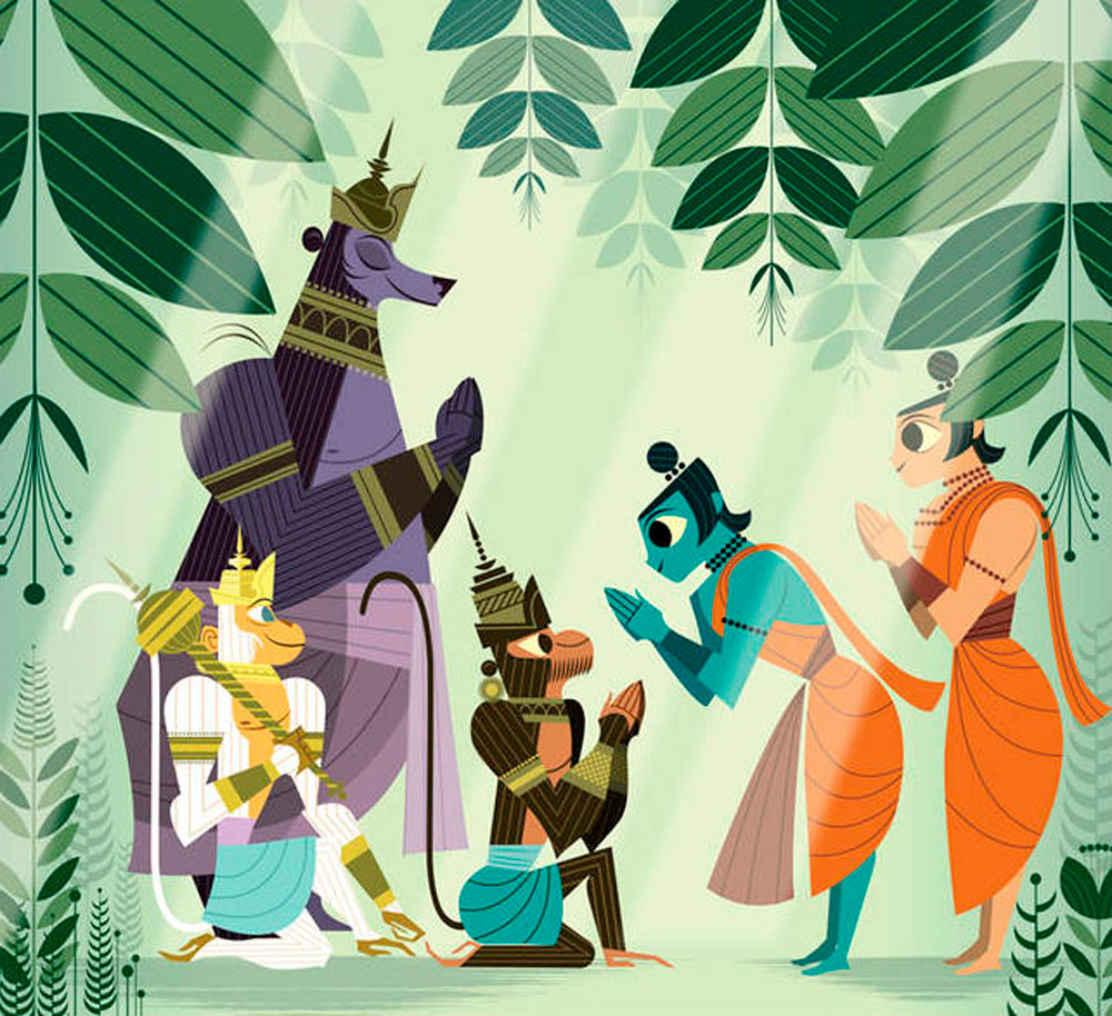 fuckyeahsouthasia:  theartofanimation:  Sanjay Patel - Ramayana: Divine Loophole