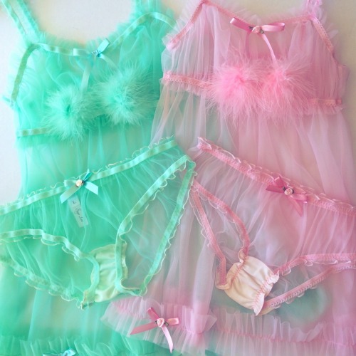 sugarlacelingerie: ON SALE!  BABYDOLL AND PANTY SET!  CHOOSE FROM 6 COLOR! www.etsy.com/shop