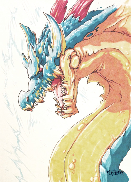 phydro:Played around with markers and gel-pen.And then Lagiacrus happened.(playing 3U for nostalgic 