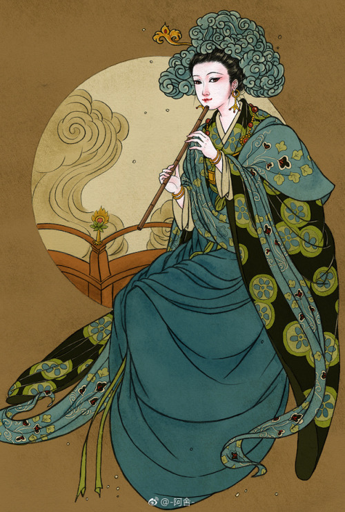 siumerghe:Heavenly Musicians by 阿舍 Illustrations based on the famous Chinese Northern Song dynasty 