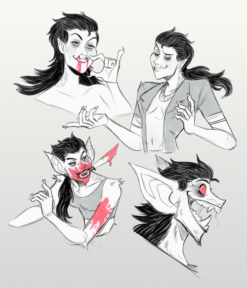 sutexii:doodles of my trashy crime vamp gal :-)