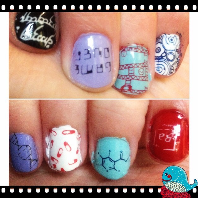 Here is a look at my first attempt with my new MoYou London nail stamping pallets!