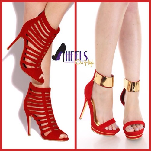 Sexy reds!! Both available now at HeelsOnHigh ❤️❤️ &mdash;&mdash;&mdash;&mdash;&