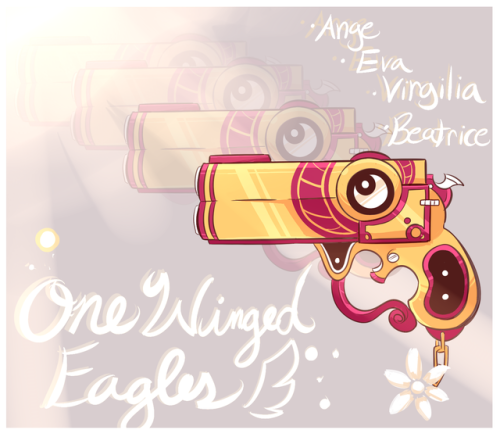 camalilium:  The One Winged EaglesSaid to contain the soul of the fallen angel Lucifer himself, this set of guns easily lure in the denizens of Paradiso with it’s false heavenly shine. However, one should take caution before wielding them; for those