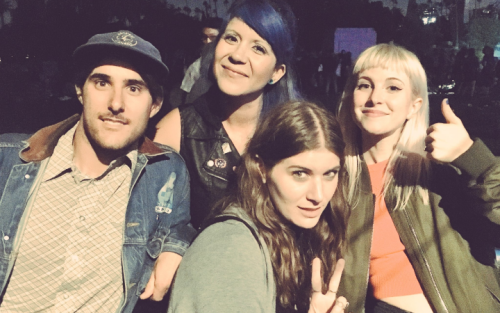 Hayley Williams with friends at the CHVRCHES show at Hollywood Forever Cemetery in Los Angeles, CA o