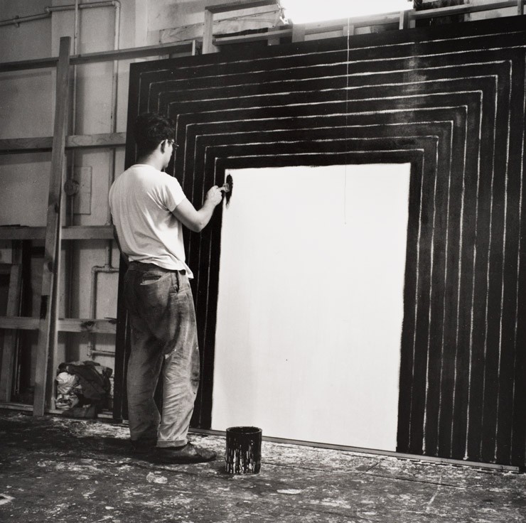 scandinaviancollectors:  FRANK STELLA, Stella painting Getty Tomb in his New York