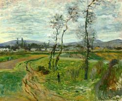 Claudemonet-Art:   Gennevilliers Plain (1877)   Claude Monet    I Love Art Because